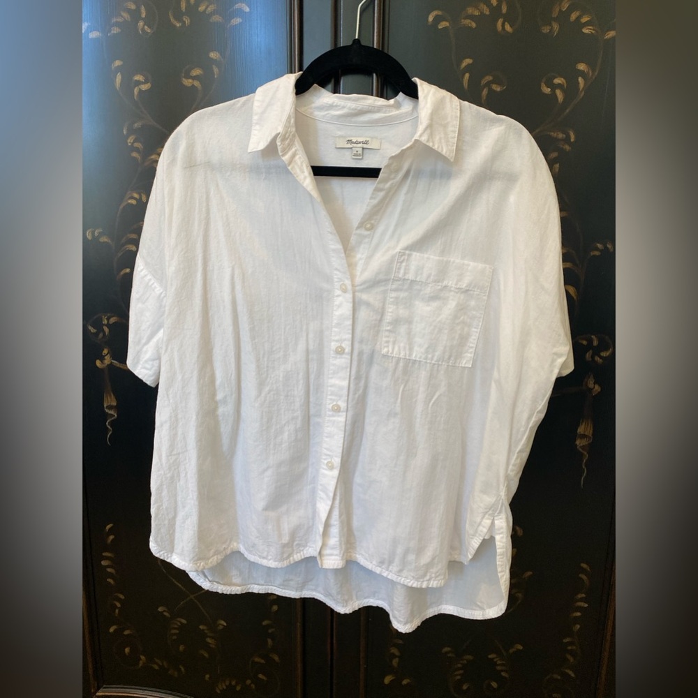 Madewell short sleeve button down top